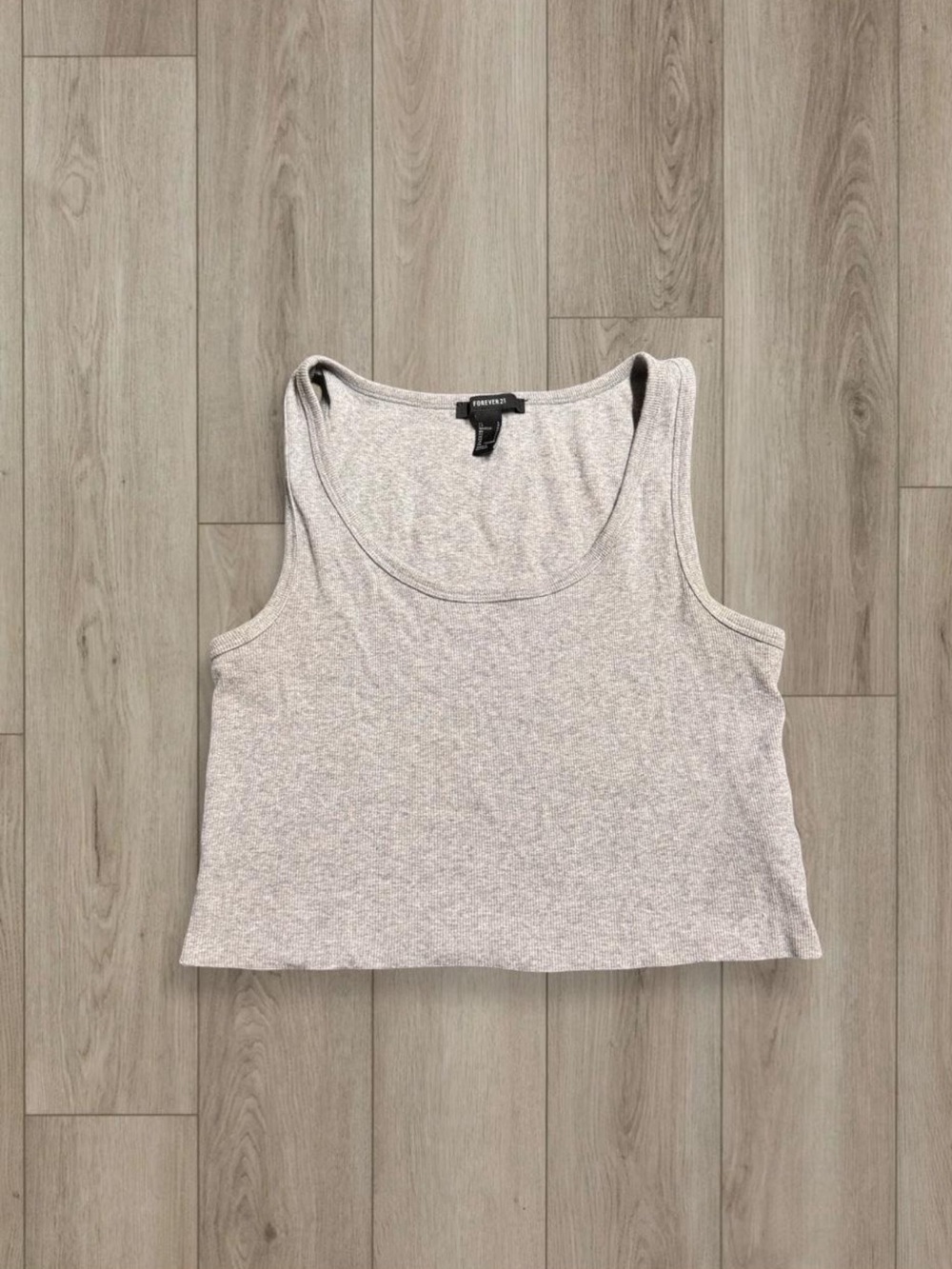 Forever 21 Light Gray Cropped Tank Top - Women's Sleeveless
